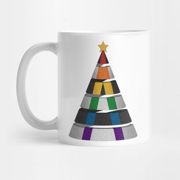 Large Spiral LGBT Ally Pride Flag Christmas Tree Vector by LiveLoudGraphics